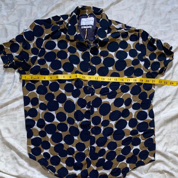 Gitman Brothers Navy and Beige Polka Dot Shirt - Picture 9 of 10